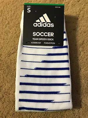 Adidas Team Speed Soccer OTC Socks White Blue Small 1 Pair • $12