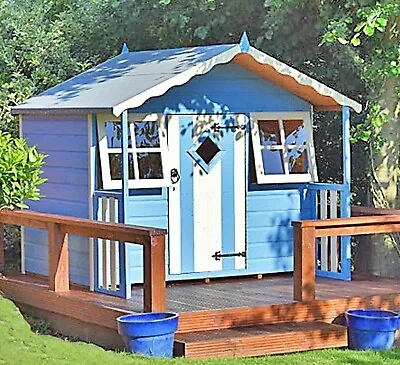 £459.94 • Buy 6x4 CHILDRENS WOODEN WENDY PLAYHOUSE KIDS WOOD CANOPY GARDEN WINDOW PLAY HOUSE 