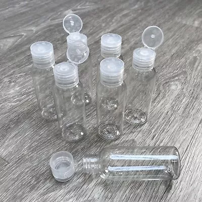 £6.99 • Buy 50ml SMALL STRONG ROUND PLASTIC BOTTLES SCREW FLIP TOP LID TRAVEL BOTTLE LIQUID