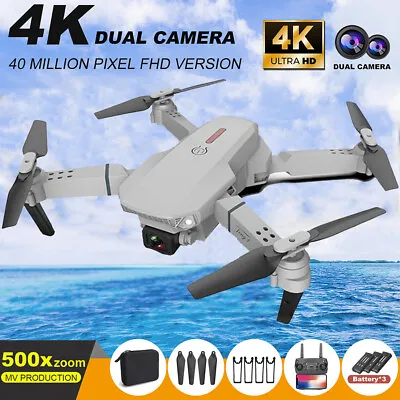 4K Drone X Pro WIFI FPV HD Dual Camera 3 Batteries Foldable Selfie RC Quadcopter • £23.98