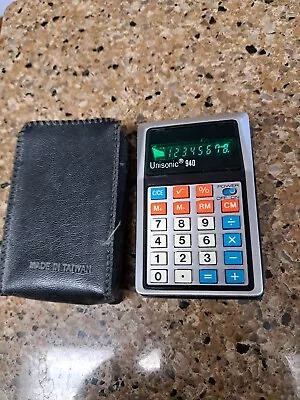 $15 • Buy Unisonic Vintage Calculator Model 940 - Working - With Original Sleeve