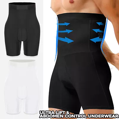 Men High Waist Boxer Shorts Tummy Control Compression Slimming Shapewear Girdle • $29.79