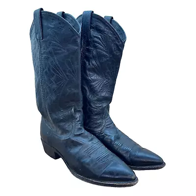 Dan Post Womens Size 9M Black Distressed Leather Cowboy Western Boots P2525 • £57.90