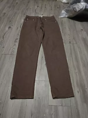 W32 L34 Mens Asos Design Straight Leg Jeans Brown • £10