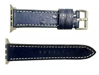 BandWerk Apple Watch Band Zurich Ostrich Blue 42 Mm Case Genuine New • £78.29