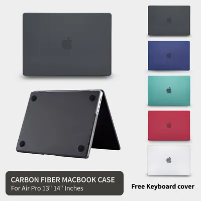 $17.62 • Buy Carbon Fiber MacBook Hard Shell Case + Keyboard Cover For Air Pro 13  14  Inches