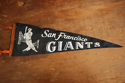 Vintage 1960s~SAN FRANCISCO GIANTS Slugger With Golden Gate Bridge FELT PENNANT • $10