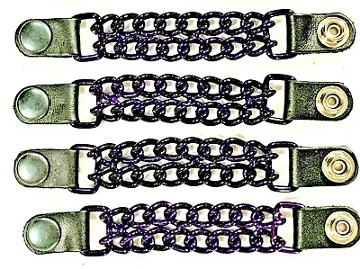 4 Candy Purple Powder Coated Double Chain Motorcycle Vest Extenders Usa Made • $23.99