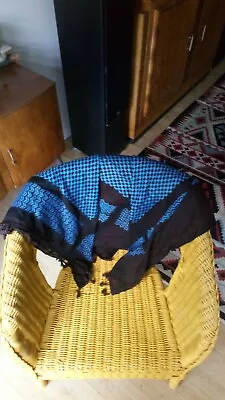£16.99 • Buy Original Hirbawi Made In Palestine Kufiya Keffiyeh Scarf Shemagh Blue/Brown
