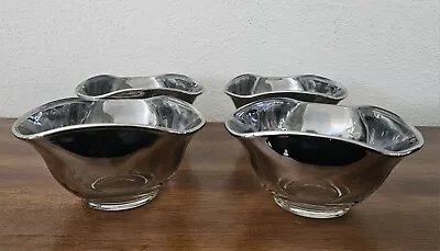 VTG '60s MCM Dorothy Thorpe Silver Fade Three Sided Triangle Nut Snack Bowls X4 • $20.95