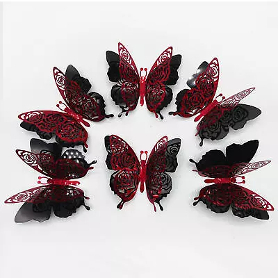 6pcs 3D Butterfly Wall Stickers PVC Double Layer Butterfly Stickers Room Decal • $12.55