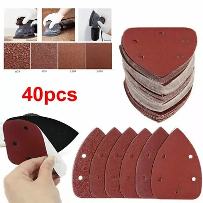 40X Mixed Mouse Sanding Sheets For Black And Decker Palm Sander Pads Sandpaper • £6.59