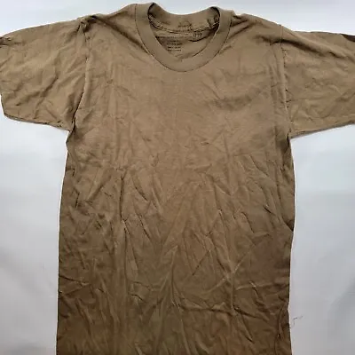 Vintage 1983 Military Issued Undershirt Brown Single Stitch T-Shirt Sz S 34-36 • $13.49