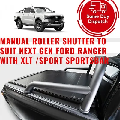 Black Roller Shutter With Adapter Rollbar Kit To Suit Ford Ranger Raptor 2023+ • $2250