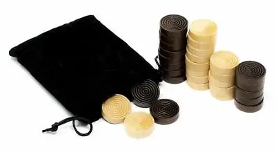 DA VINCI 1.0 Inch Wood Backgammon Or Checkers Pieces - 30 Pieces With Bag • $9.99