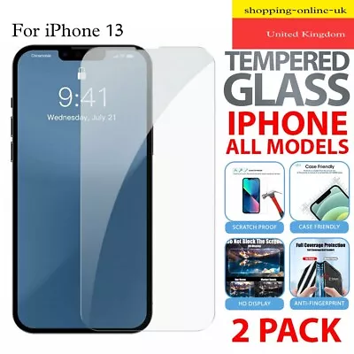 Screen Protector For Iphone 11 12 13 Pro X & XS XR 15 14 Pro Tempered Glass • £1.99