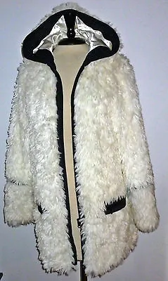 A By Adrienne Landau Modern Textured Faux Fur Coat. Size M. • $140