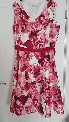 Jacques Vert Stunning Occasion Dress Size 20 Roses • £10