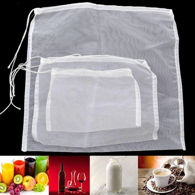 £2.66 • Buy Beer Filter Bag Tea Fruit Juice Strainer Mesh Wine Making Straining Bag Reusable