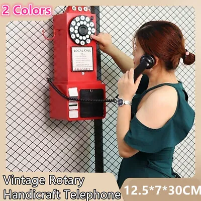 Resin Model Gifts Vintage Rotary Antique Wall Mounted Handicraft Telephone Phone • £18.90