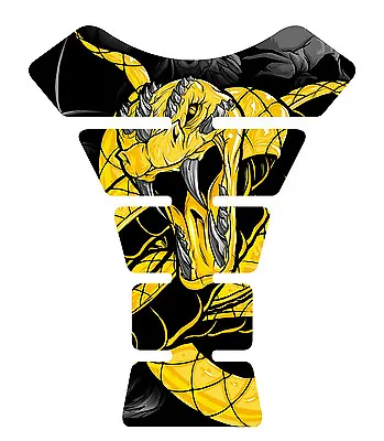 Venom Yellow Snake Skull Motorcycle 3D Gel Domed Gas Tank Pad Protector Decal • $27.95