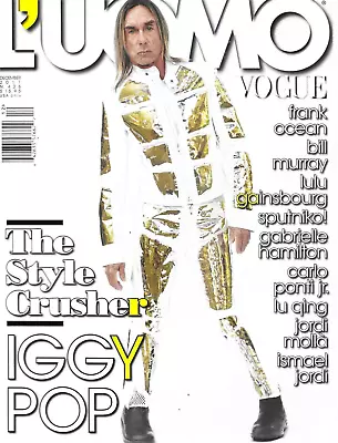 Italian Men's Vogue Magazine Iggy Pop Gary Cooper Bill Murray Frank Ocean 2011 • $20.66