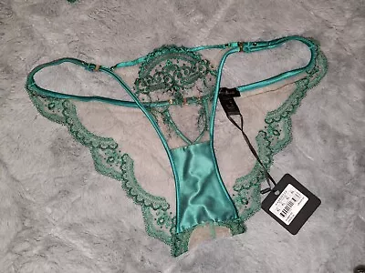 Honey Birdette Brief Panties Emerald Gabrielle Vintage Classic Style Lace • $55