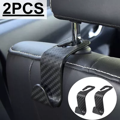 2pcs Carbon Fiber Car Seat Hook Hanger Bag Organizer Holder Clip Car Accessories • $6.85