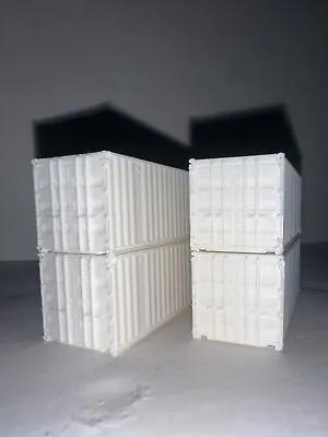 N Scale Shipping Containers (4-Pack) High Detail 3D Model 1:160 White 40’ / 20’ • $11.95