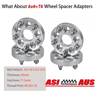 4PCS 30mm 5x114.3 Wheel Spacers For 350Z/370Z Silvia S13 S14 S15 R32 R33 SKYLINE • $114.95