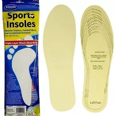 4x Sports Shoe Insoles Insert Extra Comfort Anti Odours Men Women UK Size 3-11 • £3.25