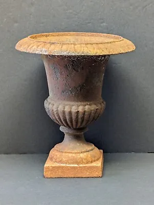 Antique American Neoclassical Cast Iron Garden Urn Planter 9.75  X 8.75  C. 1850 • $150