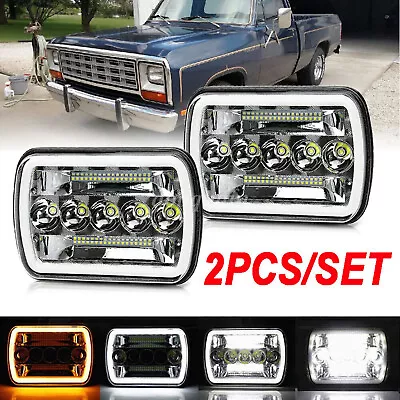 Pair 5x7  7x6  LED Headlights Hi/Lo Beam For Dodge D150 D250 D350 Ram 50 H4 JEEP • $36.99