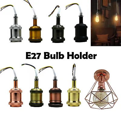 Vintage Industrial Lamp Light Bulb Holder Antique Retro Edison E27 Fitting • £8.89