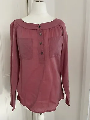 Paul And Joe Top M Blouse Scoop Neck 3/4 Sleeves 1 UK 8 • $7.46