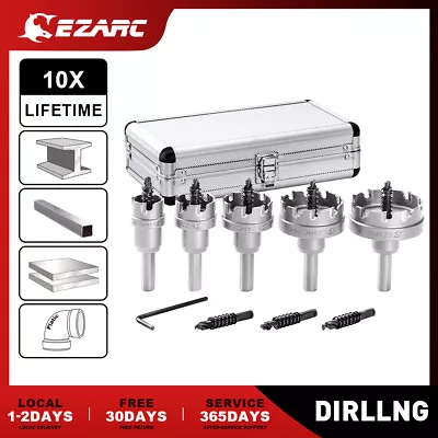 EZARC 9Pc Carbide Hole Saw Drill Bit Set Tooth Kit Cutter Tool For Hard Metal US • $87.99