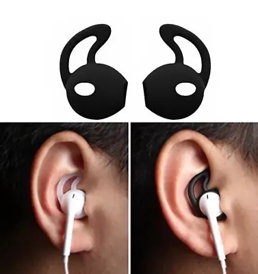 £2.99 • Buy 2 Black Gel Silicone Earpods  Cover Ear Hook For IPhone Apple Earphone