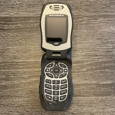 Motorola I Series I580 - Black And Gray ( Nextel )  Flip Phone Untested As Is • $23.74