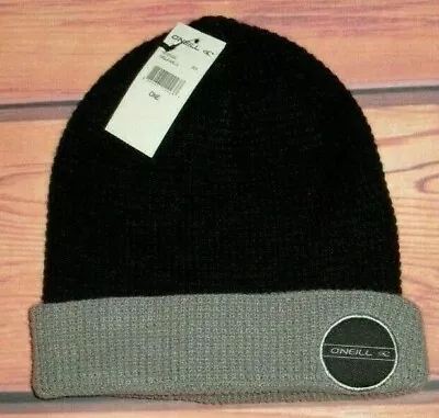 Mens O'neill Black Gray Beanie Hat Cap One Size • $17.90