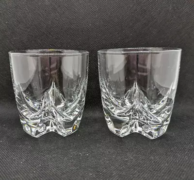 Set Of 2 Luminarc Lisbonne Old Fashioned Whiskey Rocks Low Ball Glasses Cross • $10
