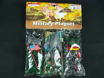 Jmv Military Playset Military Toy Figures Tank Camouflage Cap Bomber Jeep Usa • £20.69