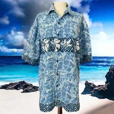 Hawaiian Shirt Mens M Vintage 90s Tropical Floral Button Front Camp Magnum PI • $14.99