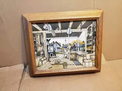 Vintage H Hargrove Canvas Painting  Mercantile Groceries  On Frame With Coa (( • $19.99