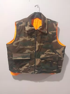 Northwest Territory 2XL Orange Camo Hunting Reversible Puffer Vest  • $16.98