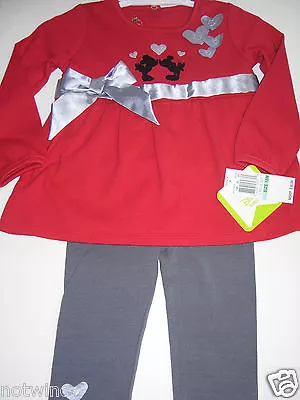 Disney Mickey & Minnie Mouse Hearts Girls 2pc Long Sleeve Top & Legging 18M • $12.99