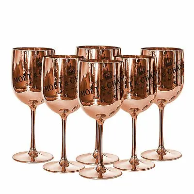 Moet & Chandon Champagne Glasses Flutes Rose Gold Ice Imperial Acrylic -Set Of 6 • $69.40