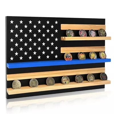 ASmilelndeep Military Challenge Coins Display Case Holder With American Flag ... • $94.69