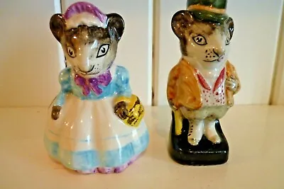 £7.99 • Buy A Cute Vintage Pair Of Hand Painted Mice Figures Mr & Mrs - English