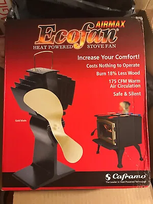 NEW Caframo Ecofan AIRMAX 812 - Wood-Stove Ecofan Black/Gold NEXT DAY DELIVERY • £114.75