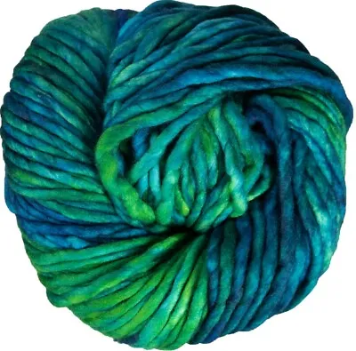 SOLIS Vivid Green+Blue 150gr Skein 90yd Malabrigo RASTA Merino Wool Sgl SB YARN • $23.25